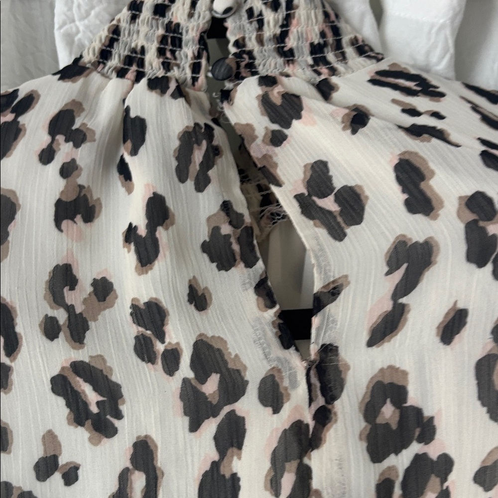 Express Leopard Print Ruffle Mini Dress - Picture 4 of 8